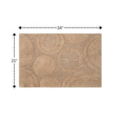 Knightsbridge Orbit Bath Rug Cotton Non Skid Back - Natural
