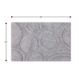 Knightsbridge Orbit Bath Rug Cotton Non Skid Back - Silver