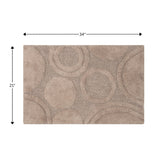Knightsbridge Orbit Bath Rug Cotton Non Skid Back - Stone