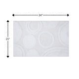 Knightsbridge Orbit Bath Rug Cotton Non Skid Back - White