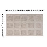 Square Honeycomb 100% Cotton Reversible Bath Rug Ivory by Knightsbridge