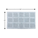 Square Honeycomb 100% Cotton Reversible Bath Rug Light Blue By Knightsbridge
