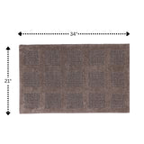Square Honeycomb 100% Cotton Reversible Bath Rug Stone By Knightsbridge