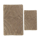 Knightsbridge Stylish And Comfortable Traditional Diamond Design 2 PC Cotton Bath Rug Set 20"x30" & 24"x40" Natural