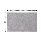 Knightsbridge Arch Bath Rug Cotton Non Skid Back - Silver