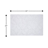 Knightsbridge Arch Bath Rug Cotton Non Skid Back - White