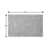 Knightsbridge Chain Bath Rug Cotton Non Skid Back - Silver
