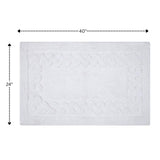 Knightsbridge Chain Bath Rug Cotton Non Skid Back - White
