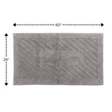 Diagonal Racetrack 100% Cotton Reversible Bath Rug Silver By Knightsbridge