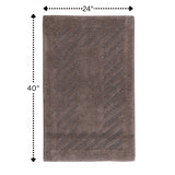 Diagonal Racetrack 100% Cotton Reversible Bath Rug Stone by Knightsbridge