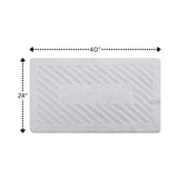 Diagonal Racetrack 100% Cotton Reversible Bath Rug White by Knightsbridge