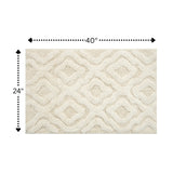 Knightsbridge Link Bath Rug Cotton Non Skid Back - Ivory