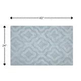 Knightsbridge Link Bath Rug Cotton Non Skid Back - Light Blue