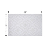 Knightsbridge Link Bath Rug Cotton Non Skid Back - White