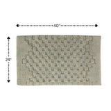 Knightsbridge Luxurious Block Pattern High Quality Year Round Cotton With Non-Skid Back Bath Rug Sage