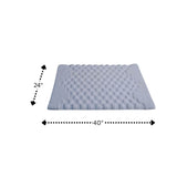 Knightsbridge Luxurious Block Pattern High Quality Year Round Cotton With Non-Skid Back Bath Rug White