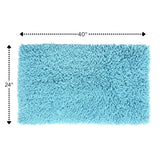 Knightsbridge Melbourne 220 GSF Non Skid Back Bath Rug 24 x 40 - Aqua