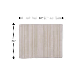Knightsbridge Luscious Textured Striped All Season Soft Plush Cotton Reversible & Soft Bath Rug Ivory