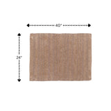 Knightsbridge Luscious Textured Striped All Season Soft Plush Cotton Reversible & Soft Bath Rug Natural
