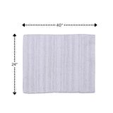 Knightsbridge Luscious Textured Striped All Season Soft Plush Cotton Reversible & Soft Bath Rug White