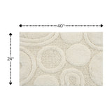 Knightsbridge Orbit Bath Rug Cotton Non Skid Back - Ivory