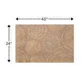 Knightsbridge Orbit Bath Rug Cotton Non Skid Back - Natural