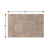 Knightsbridge Orbit Bath Rug Cotton Non Skid Back - Stone