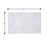 Knightsbridge Orbit Bath Rug Cotton Non Skid Back - White