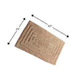 Knightsbridge Stylish And Comfortable All Season Traditional Racetrack Design Cotton Bath Rug Stone