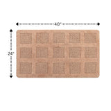 Square Honeycomb 100% Cotton Reversible Bath Rug Natural by Knightsbridge