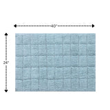 Knightsbridge Summer Tile 220 GSF Non Skid Back Bath Rug 24 x 40 - Light Blue
