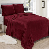 Lavana Microplush Ultra Premium All Season Soft Brushed Sheet Sets Burgundy by Plazatex