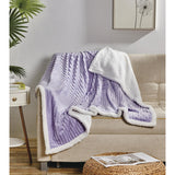 Plazatex Corduroy Sherpa All Season Decorative Throw Blanket 50" x 60" Lilac