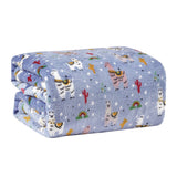 Plazatex Llama Micro plush Decorative All Season Light Blue Color 50" X 60" Throw Blanket