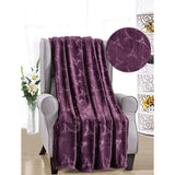 Eiffel Tower Premium Microplush Super Soft Embossed Pattern All Season 50" x 60" Throw Blanket, Plum
