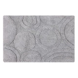 Knightsbridge Orbit Bath Rug Cotton Non Skid Back - Silver
