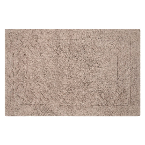 Knightsbridge Chain Bath Rug Cotton Non Skid Back - Stone