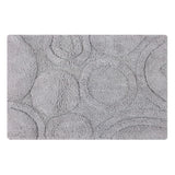 Knightsbridge Orbit Bath Rug Cotton Non Skid Back - Silver