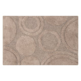 Knightsbridge Orbit Bath Rug Cotton Non Skid Back - Stone