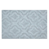 Knightsbridge Link Bath Rug Cotton Non Skid Back - Light Blue