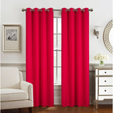 Olivia Gray Gilbert Solid Single Grommet Curtain Panel Pair - Red