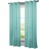RT Designers Collection Wanda Box Voile Light Filtering One Grommet Curtain Panel 54" x 90" Aqua