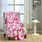 Plazatex Christmas Scarlett Micro plush Decorative All Season Pink Color 50" X 60" Throw Blanket