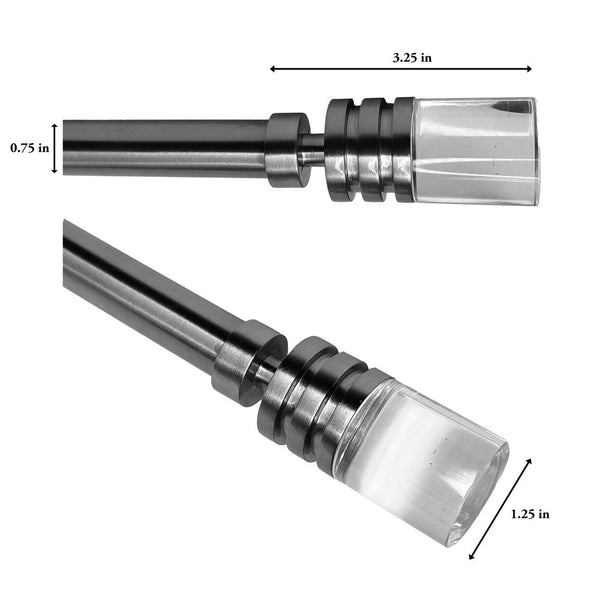 Versailles Crystale Luvina Finial Steel Heavy Duty Curtain Rods for Windows Set