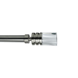 Versailles Crystale Luvina Finial Steel Heavy Duty Curtain Rods for Windows Set Brushed Nickel