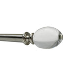 Versailles Crystale Egg Finial Steel Heavy Duty Curtain Rod Set for Windows Brushed Nickel