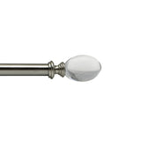 Versailles Crystale Egg Finial Steel Heavy Duty Curtain Rod Set for Windows Brushed Nickel