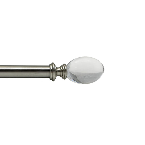 Versailles Crystale Egg Finial Steel Heavy Duty Curtain Rod Set for Windows Brus