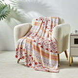 Plazatex Nayati Micro plush Decorative All Season Multi Color 50" X 70" Throw Blanket