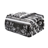 Plazatex Odelia Printed Luxurious Ultra Soft Lightweight Bed Blanket Black & White